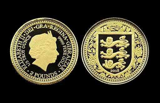 Золотые монеты Гибралтара Royal Arms of England