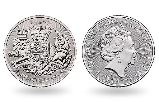 королевский герб Великобритании в платине