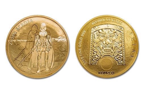 монета из золота в честь мистического хранителя Скрофы