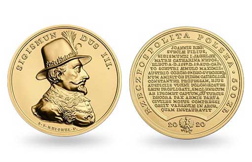 Сигизмунд III на коллекционной монете из золота