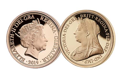 Золотая монета «Соверен Королевы Виктории» по эмитенту Гибралтара