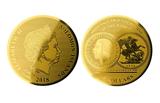 Монета Соломоновых островов в честь Золотого Австралийского Соверена 1920 года