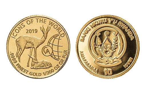 золотые коллекционные монеты под названием «Спрингбок»
