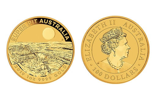 памятная золотая монета в честь крупнейшего золотого рудника континента под названием «Супер Пит»