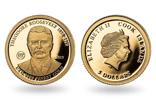 Рузвельт увековечен на золотой монете островов Кука