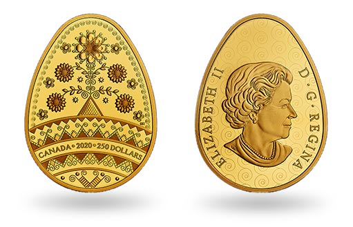 золотое яйцо к пасхе от канадского монетного двора