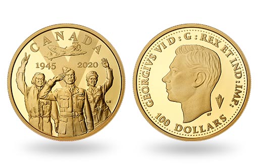 золотая монета в память о Победе в войне выпущена в Канаде
