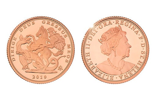 Золотая монета, посвященная старинным соверенам времен Королевы Виктории