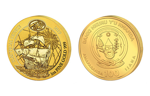 парусному кораблю посвящена золотая монета Руанды