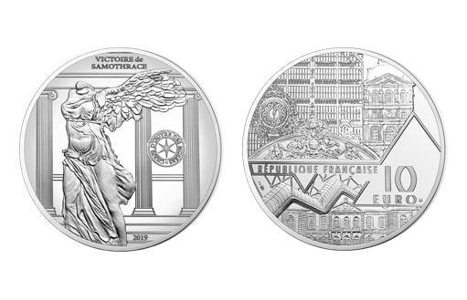Франция планирует выпустить золотую и серебряную монету под названием «Победа Самофракии».