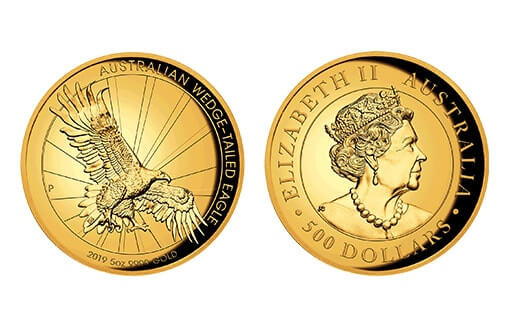 орлан-беелохвост на золотой монете Австралии