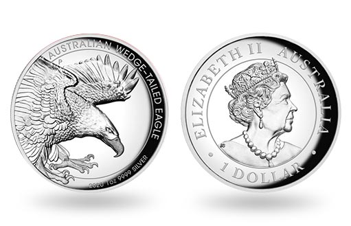 австралийская инвестиционная серебряная монета с клинохвостым орлом
