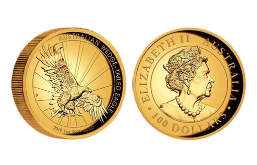 Золотая австралийская монета «Клинохвостый Орел»