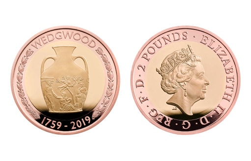 Британская золотая монета к 260-летию бренда Веджвуд.