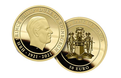 Центробанк Мальты эмитировал золотые монеты, посвященные принцу Филиппу