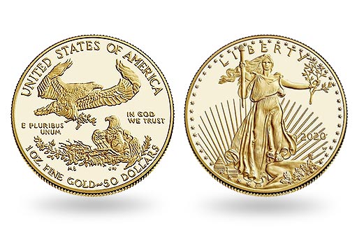 знаменитый Американский Орел на золотых монетах США с 