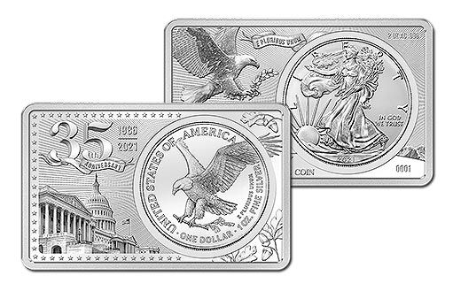 Американский орел на составных серебряных монетах США