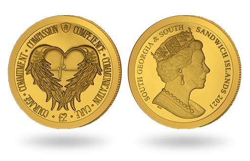 От имени Южной Джорджии и Сандвичевых островов выпущена золотая коллекционная монета Крылья ангела