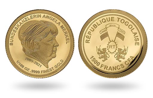 Ангела Меркель изображена на золотых монетах Тоголезской Республики