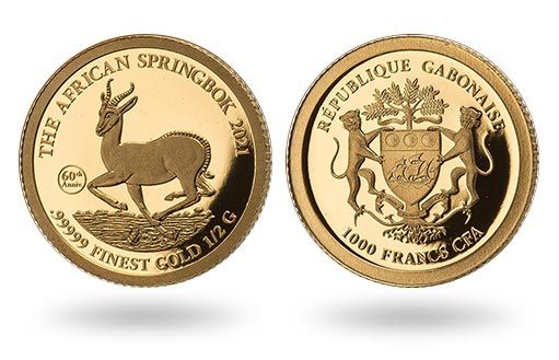 Антилопа изображена на золотых монетах Габона