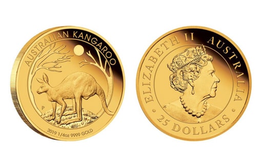 Коллекционная монета из золота, посвященная кенгуру