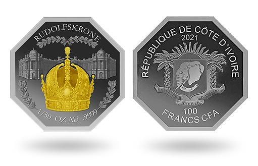 корона австрийской империи украсила золотые монеты Кот д'Ивуара