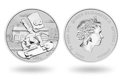 Барт Симпсон стал героем серебряной монеты Тувалу