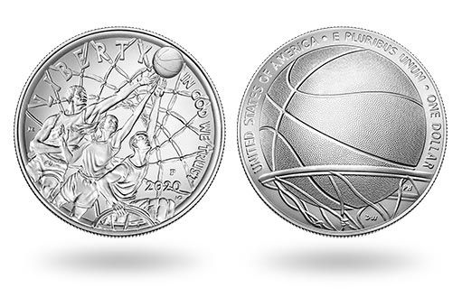 серебряная монета США посвящена Залу Славы Баскетбола
