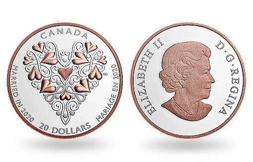 серебряная монета Канады в подарок на свадьбу