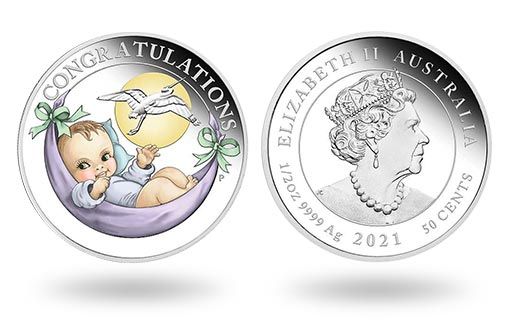 австралийские монеты в подарок на рождение ребенка