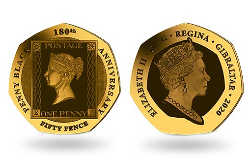 Золотые монеты в честь почтовой марки «Penny Black»