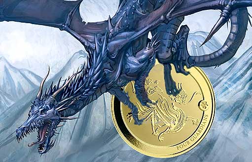 Золотая монета «Голубой Дракон», соединившая в себе традиционное золото в качестве инвестиционного актива и цифровую валюту биткоин