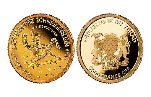 Монета из золота по мотивам сказки «Храбрый портняжка».