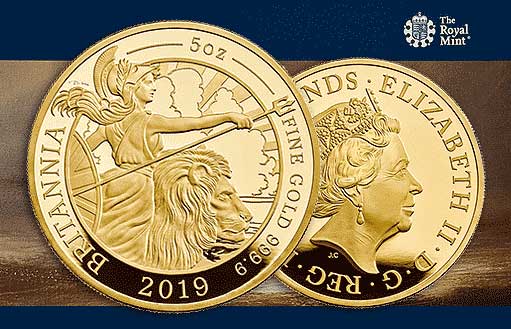 коллекционные монеты из золота Британия
