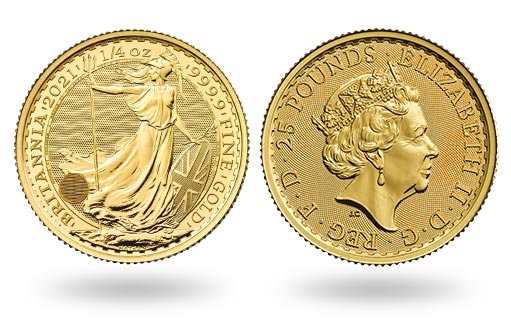обновленный дизайн золотой монеты «Британия» 2021