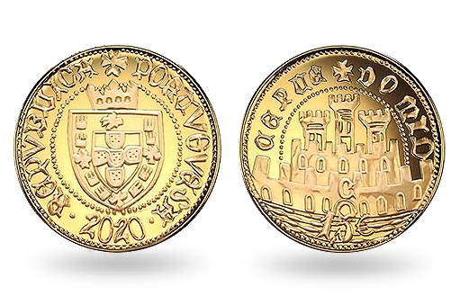 дань старинным деньгам на монете Португалии