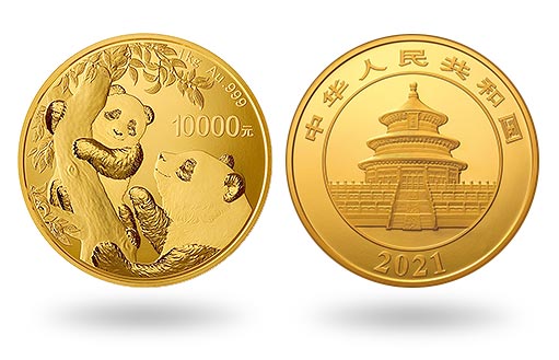 обновленный дизайн золотых монет «Китайская Панда»