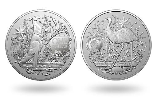 серебряную монету Австралия посвятила гербу Австралийского Союза