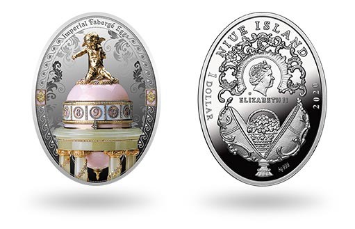 Ниуэская монета в подарок из серии Ювелирные яйца Фаберже - Колоннада