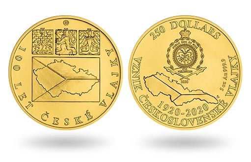 золотые монеты Ниуэ посвящены чешскому флагу
