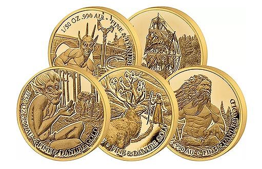 по заказу Соломоновых Островов отчеканен набор коллекционных золотых монет Легенды Дуная