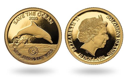 Соломоновы острова изобразили дельфина на золотой монете