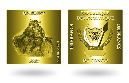 Фауст и Мефистофель изображены на золотой монете Конго