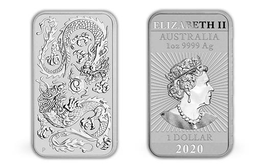два дракона украшают серебряные монеты Австралии