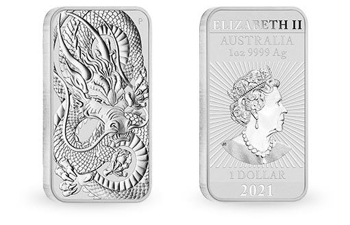 Австралия выпустила прямоугольные монеты Дракон из серебра
