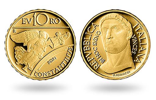  золотые памятные монеты Италии, посвященные Константину Первому Великому