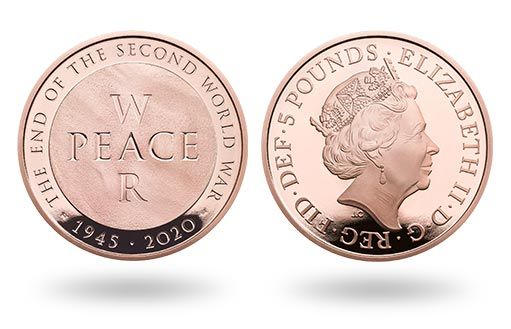 окончанию Второй Мировой посвящены  британские монеты из золота