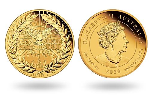 75 лет победы во Второй Мировой войне отмечены на золотой монете Австралии
