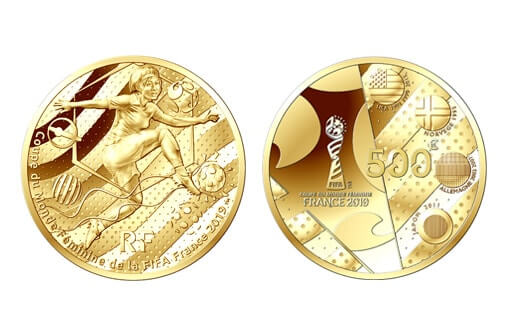 Золотые монеты к предстоящему женскому футбольному Чемпионату мира во Франции