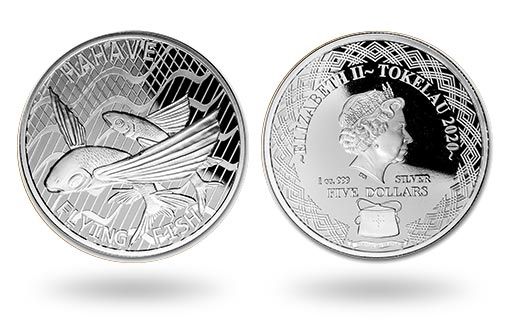 летучие рыбы изображены на серебряных монетах Токелау